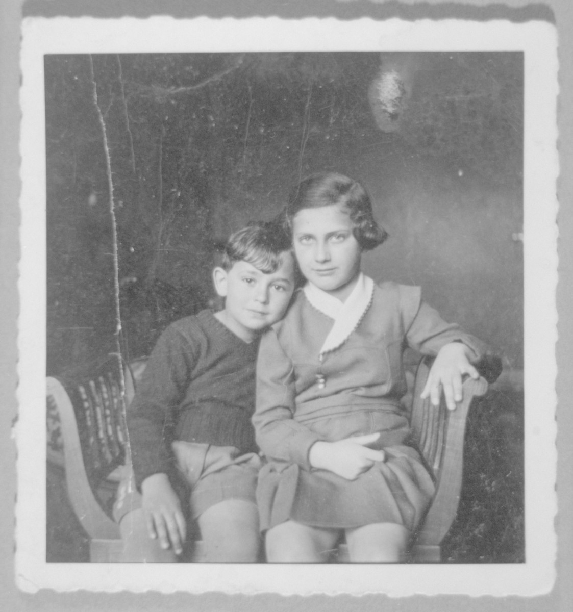 Roman Frister poses with his cousin Jadwiga Rosenstock (later Wiener).