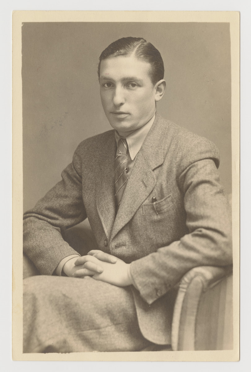 Studio portrait of Gershon Press is the Feldafing displaced persons camp.