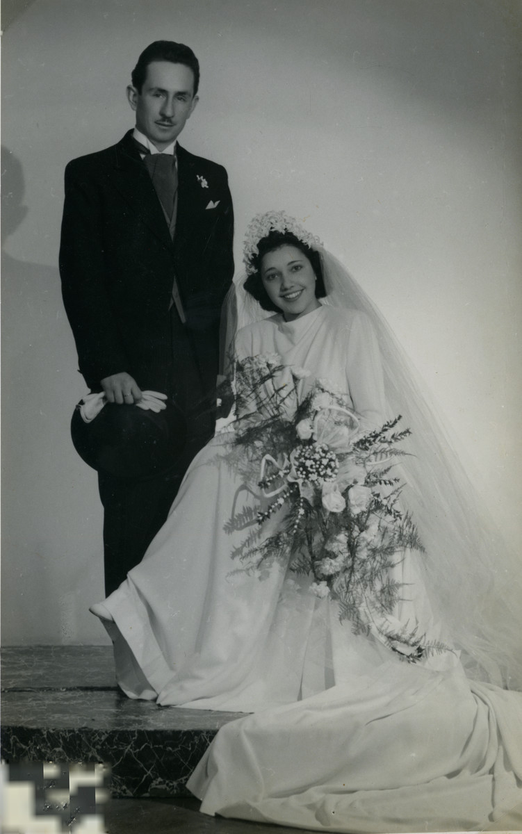 A wedding portrait of Lorand and Anna Lenji.