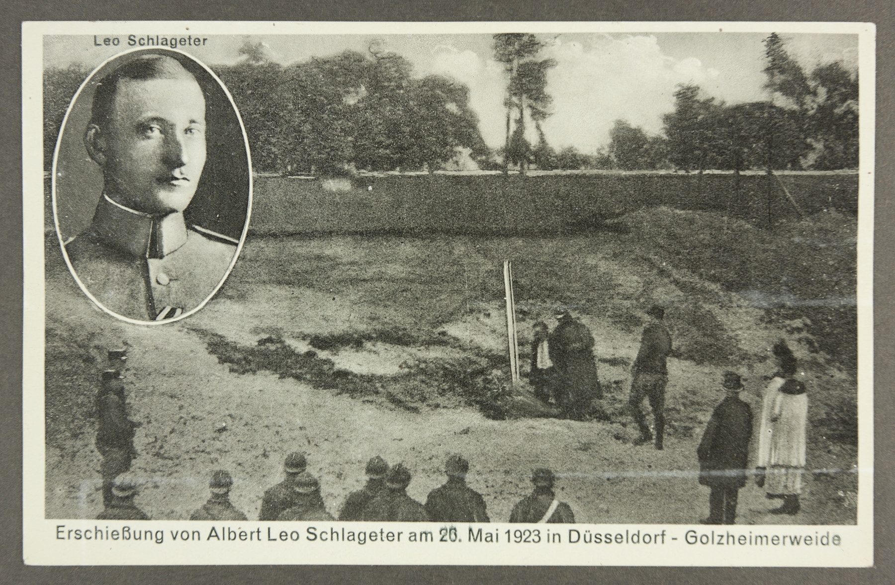 Propaganda commemorating the execution of right-wing German nationalist Albert Leo Schlageter by French occupation forces.  

Schlageter became a popular figure in Nazi propaganda.