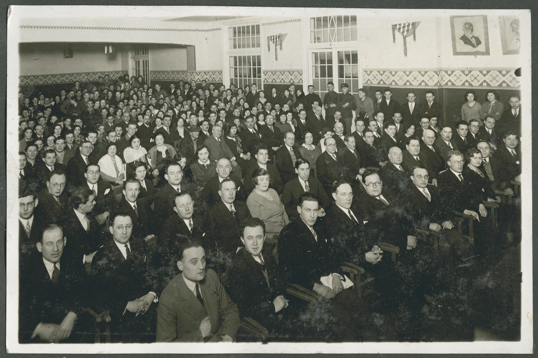 Delegates to what is probably the 12th Zionist Congress.

Samuel Gotz is pictured in the second row, sixth from the right.
