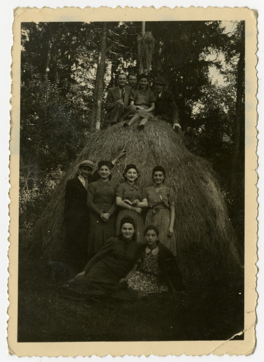 Group portrait of the Herskovits cousins.  

Gizelle is pictured second from the left in the middle row.
