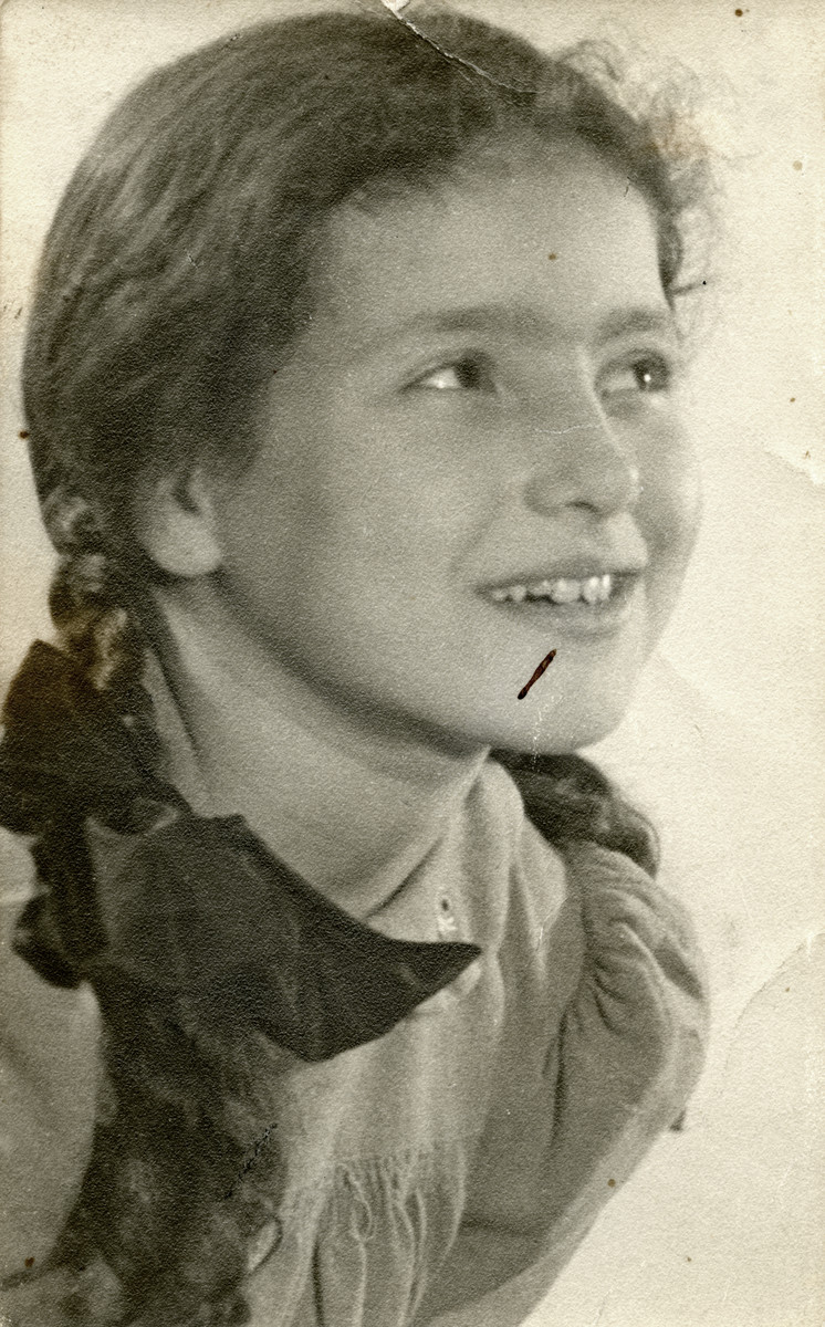 Portrait of ten-year-old Ruth Tal.  She perished in Bergen-Belsen three years later.