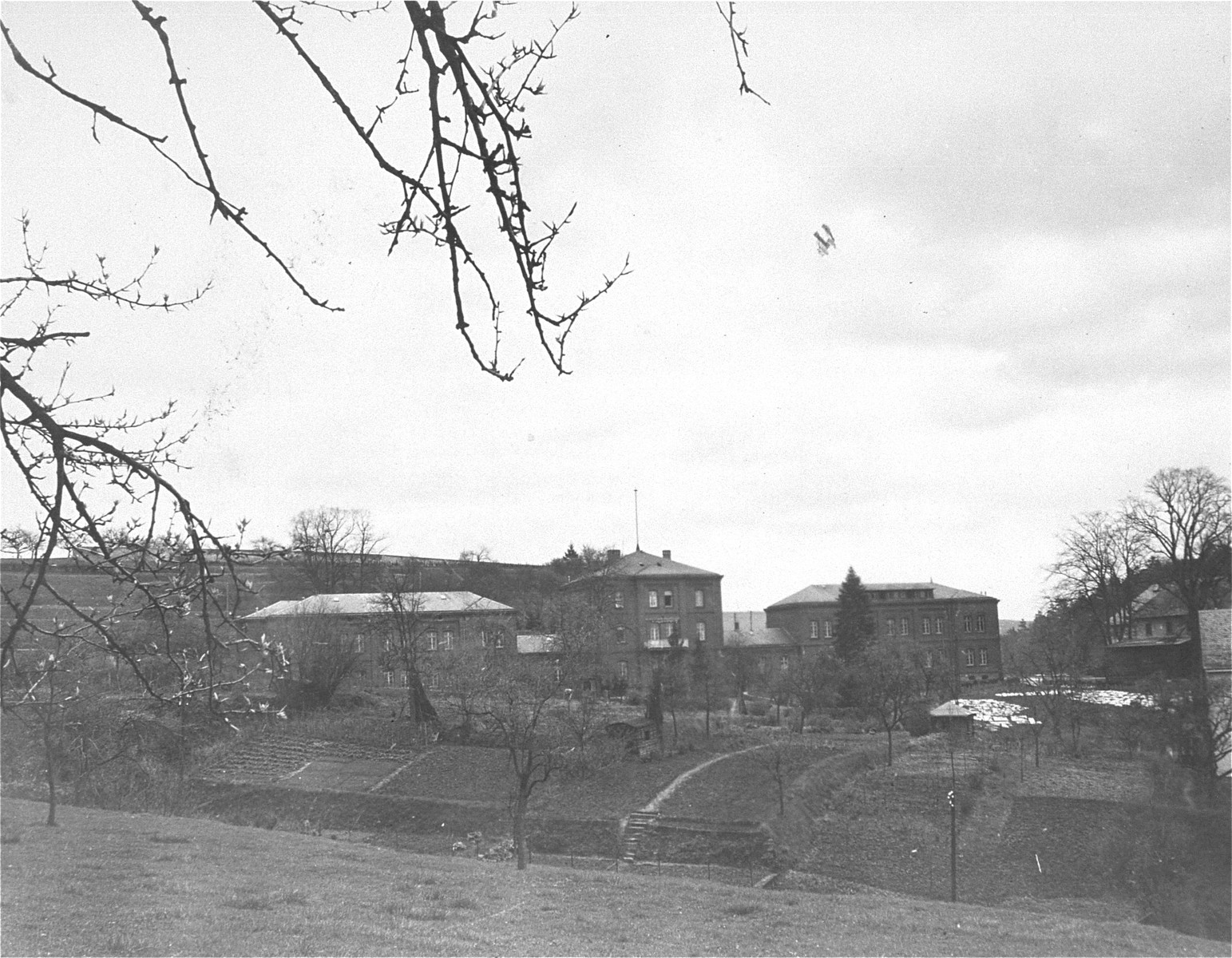 View of the Hadamar Institute.

The photograph was taken by an American military photographer soon after the liberation.