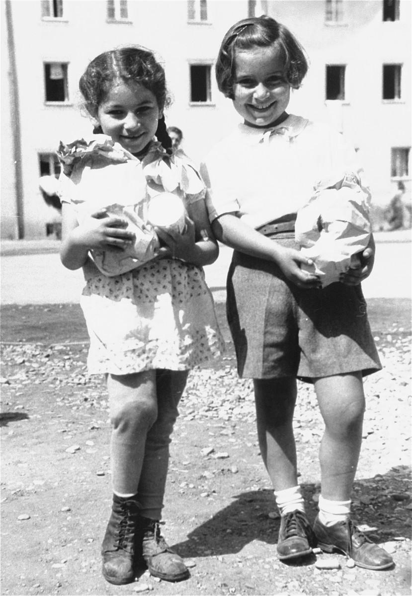 Two DP girls in the Bindermichl DP camp.