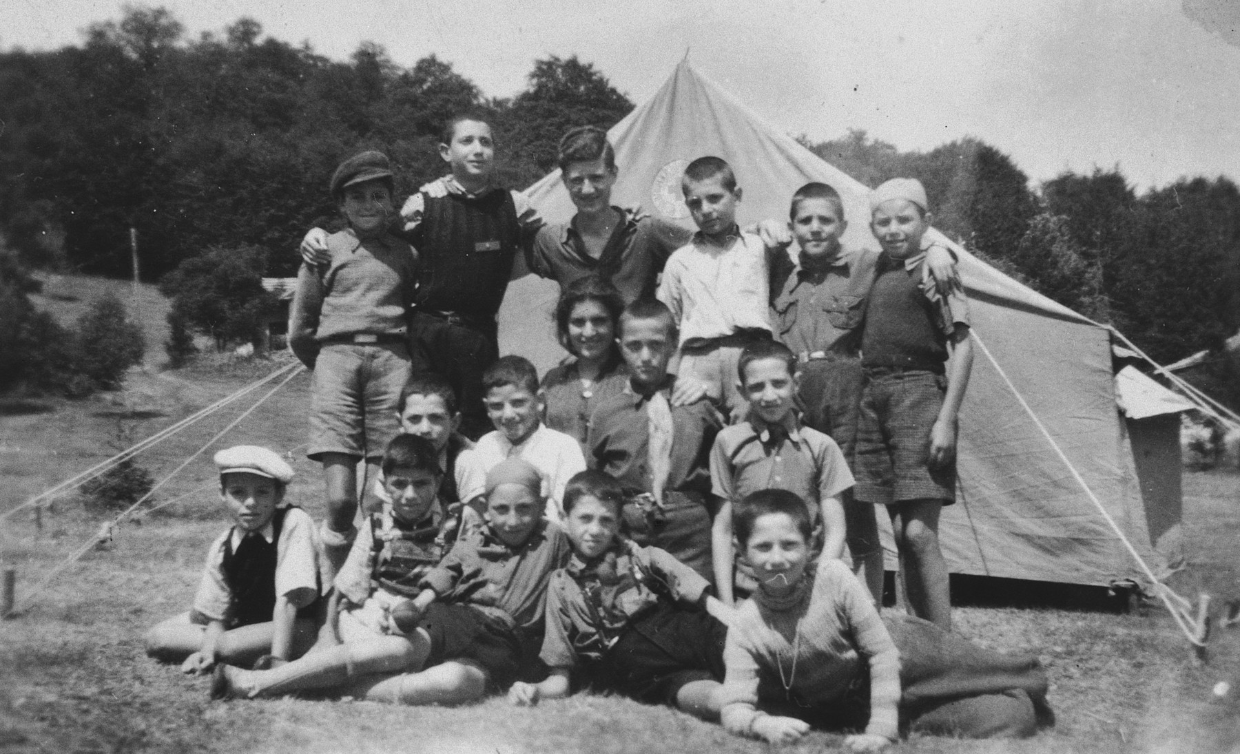 Bulgarian-Jewish children attend a summer camp sponsored by the Zionist movement, Hehalutz, in Plovdiv.