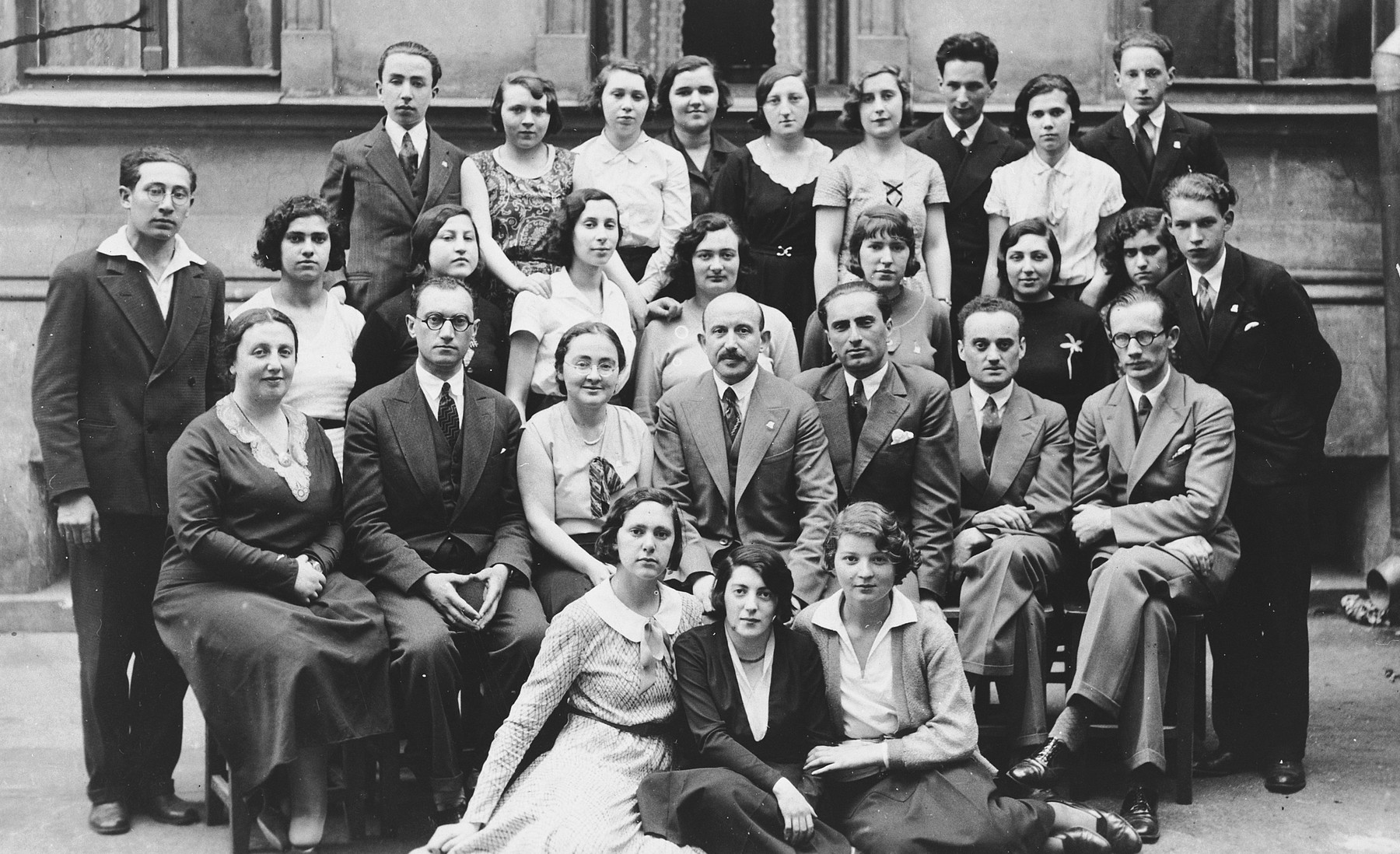 Students and teachers in the Ezra Schule in Riga, Latvia.

Esther Lurie is pictured in the third row, second from the left.