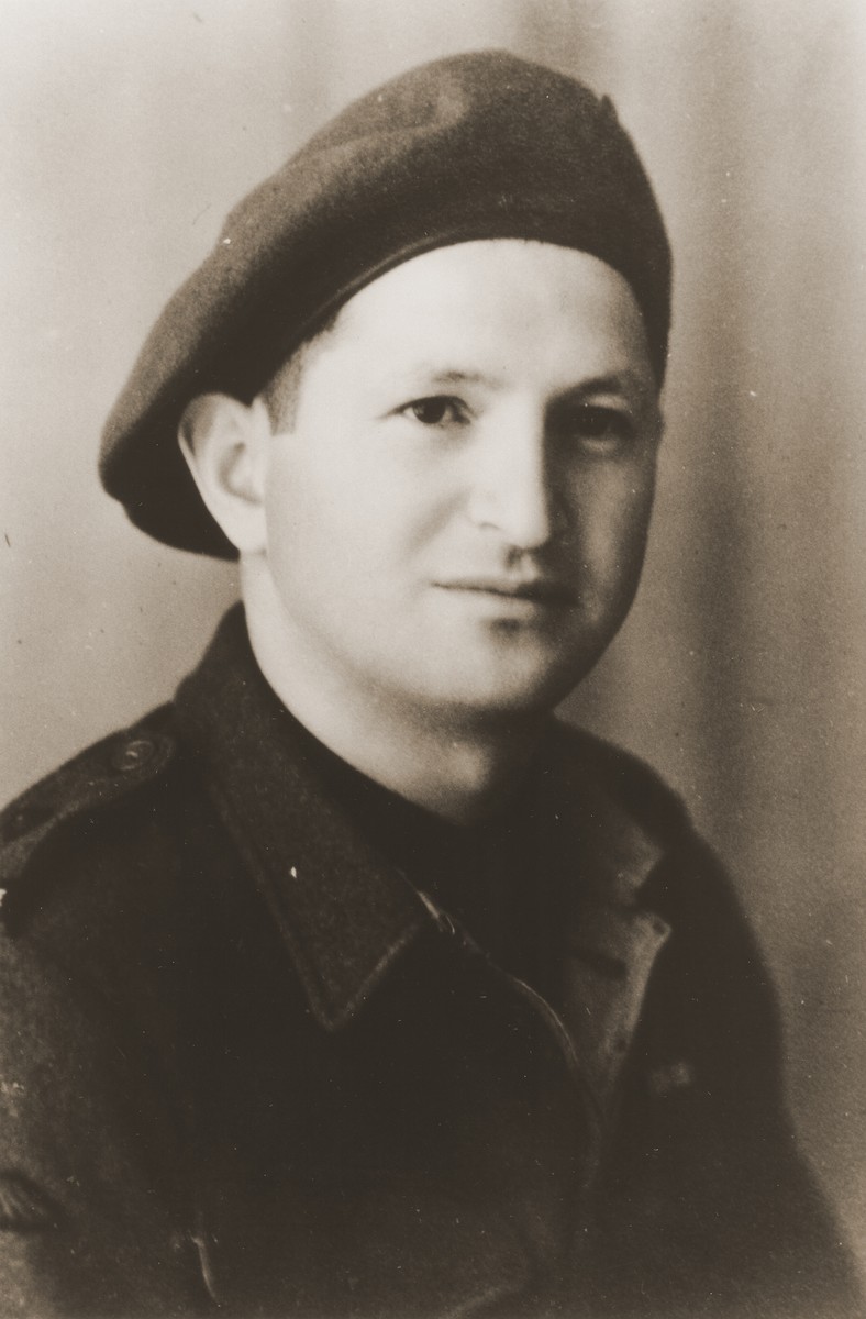 Portrait of Palestinian Jewish parachutist Rehavam Amir.

Amir served as an instructor, as well as a member of the unit, who was dropped into Yugoslavia.