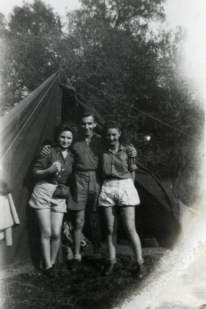 Three members of Kvutzot Borochov go camping outside of Paris.

Lisa Rosensweig is pictured on the left and Elena Weisbrot is on the right.