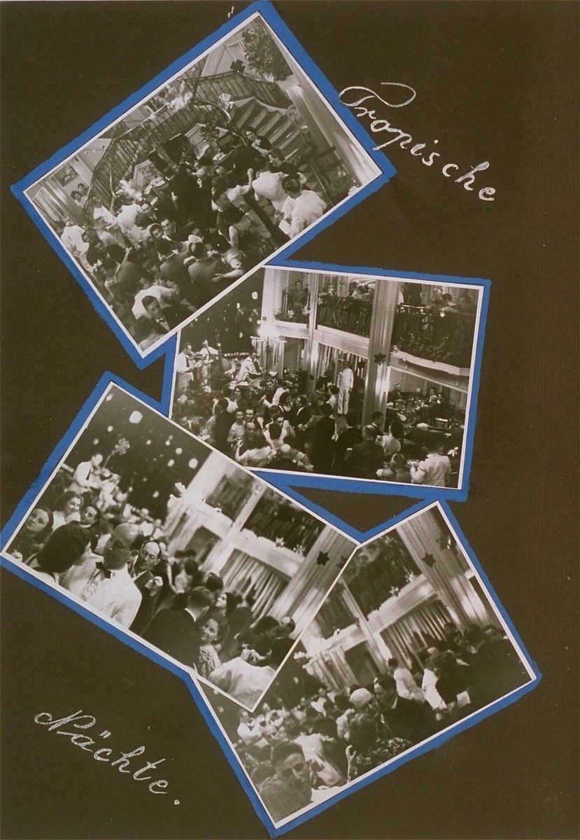 Scenes from the ship's ballroom pictured in the personal St. Louis photo album assembled by Lotte Altschul.