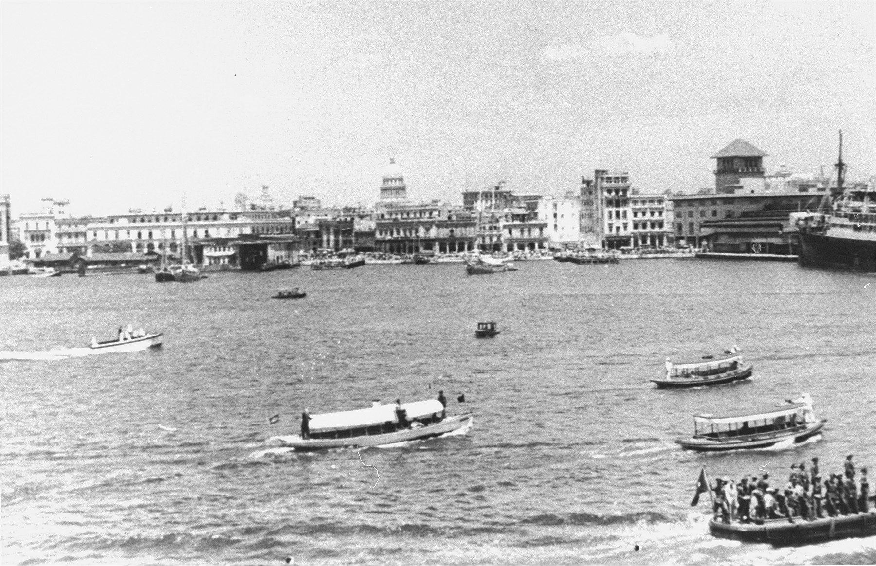 View of Havana harbor taken from the deck of the St. Louis.