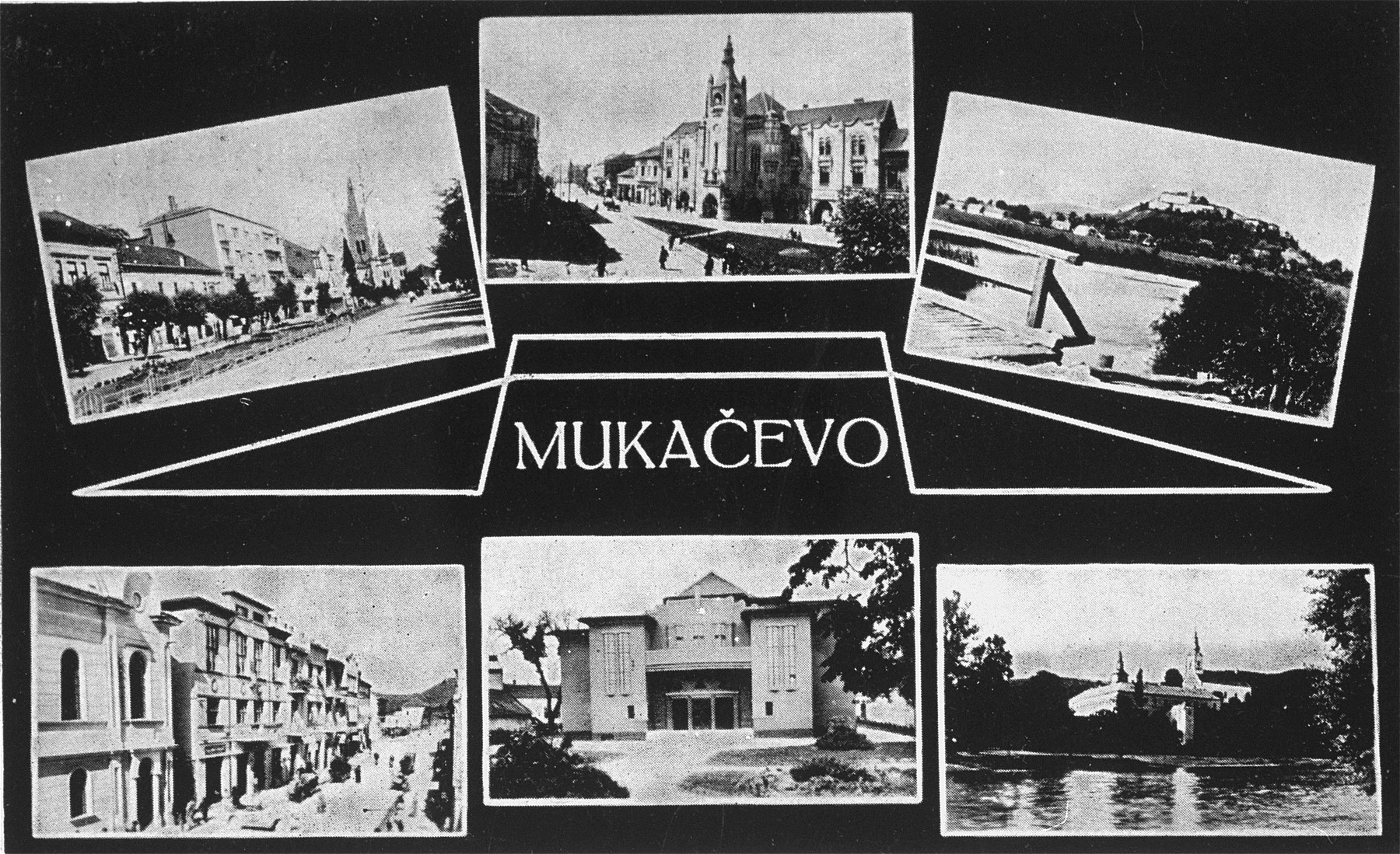 A collage of picture postcards depicting sights in Munkachevo.

A series of postcards designed and sold by Henryk Schonfeld.