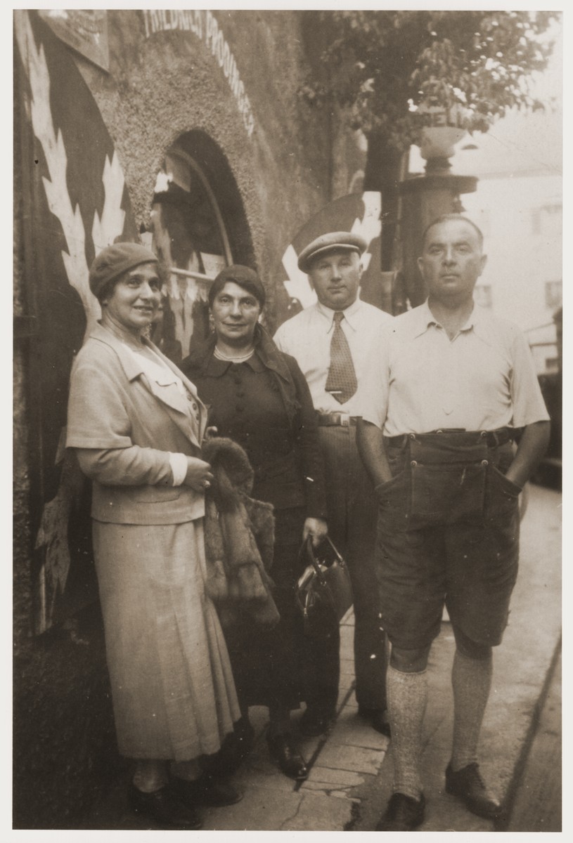 Jacob and Asya Hasenson Chankin (the donor's uncle and aunt) visit Max and Else Chankin in Yugoslavia.  Max was killed in 1942.