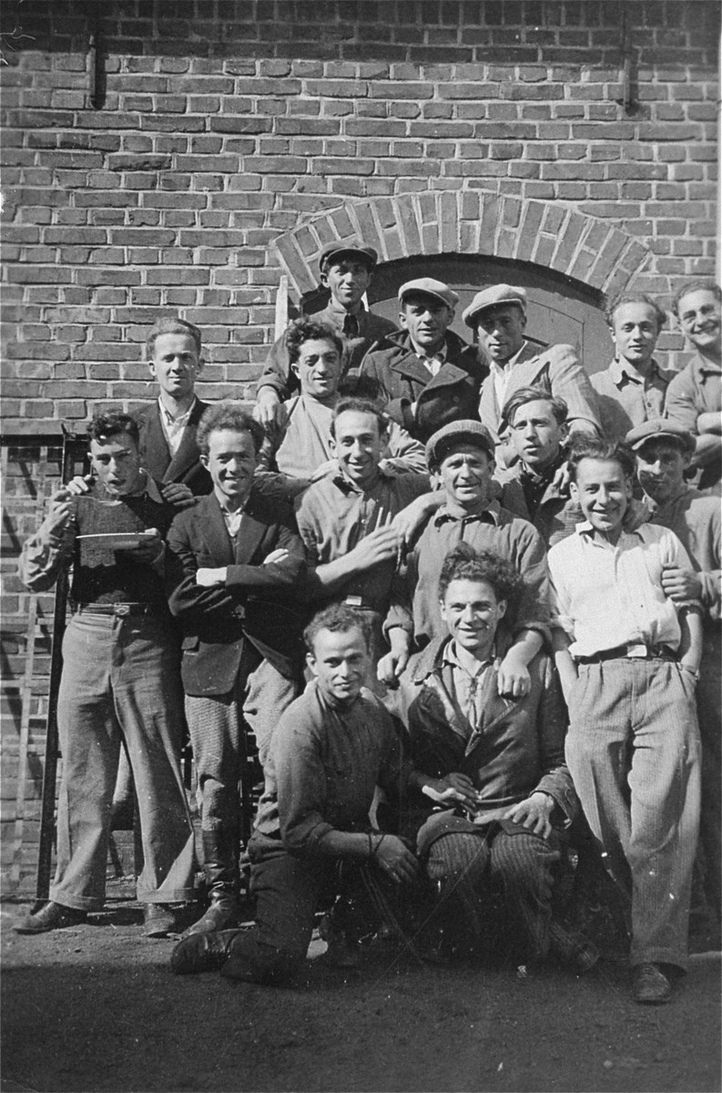 Group portrait of members of a Zionist collective in Lithuania.