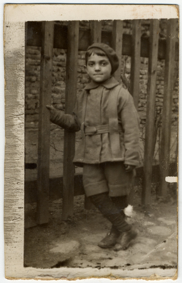 Prewar photo of Noachel Beker, the youngest brother of Max Beker.  He was born in 1932 and was killed during the Holocaust at the age of 8.