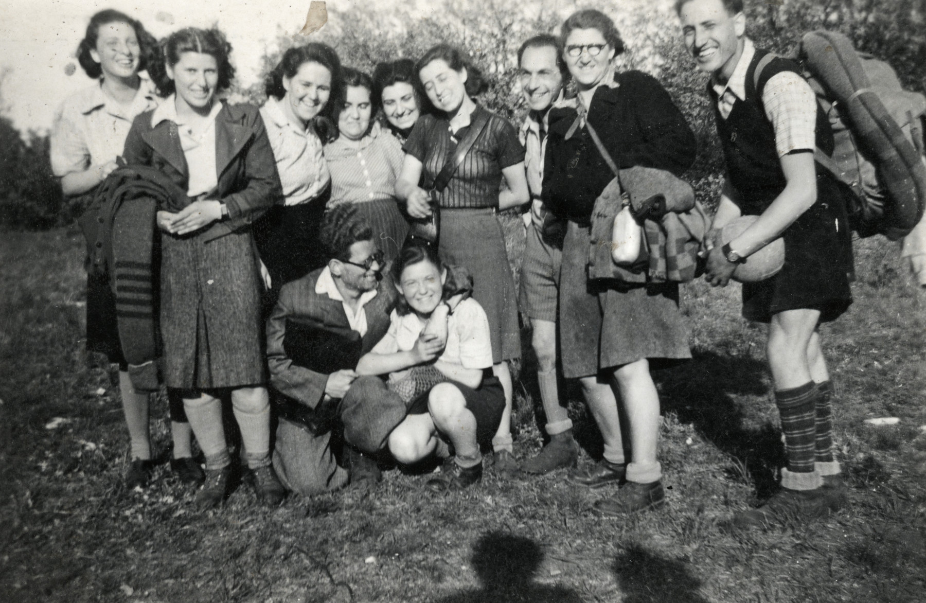Zionist youth gather at a Shomer Hatzair summer camp in Budapest.

Esther Schaechter is second from the left.
