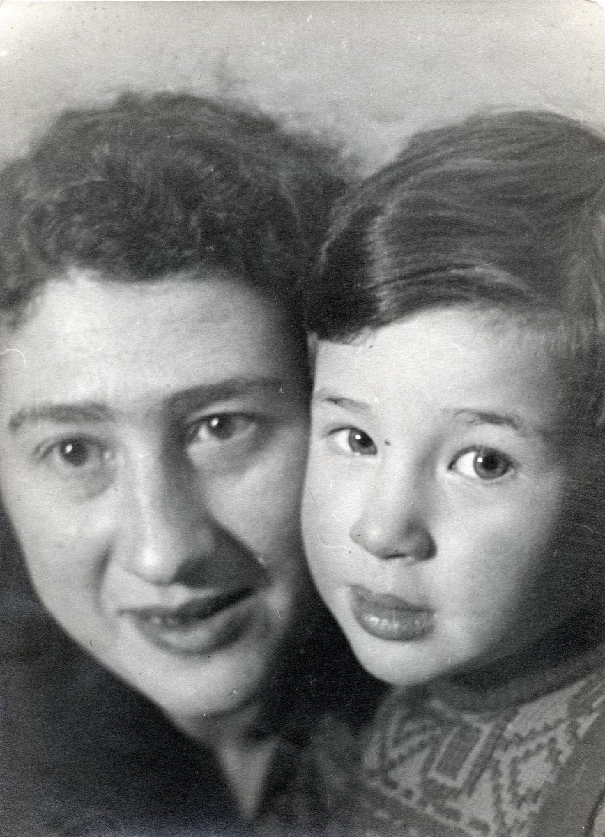Portrait of Herman with mother Rosa approximately a year before family went into hiding.