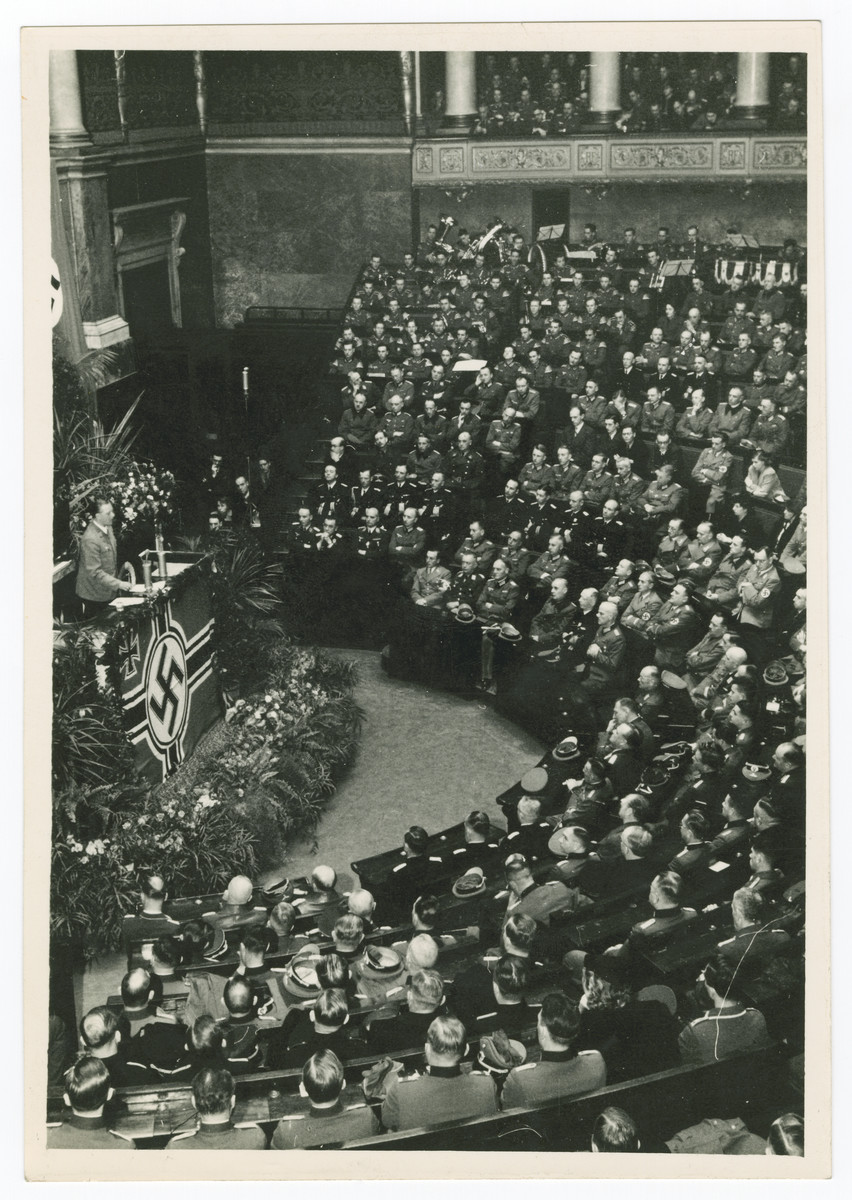 Alfred Rosenberg speaks to the French National Assembly.