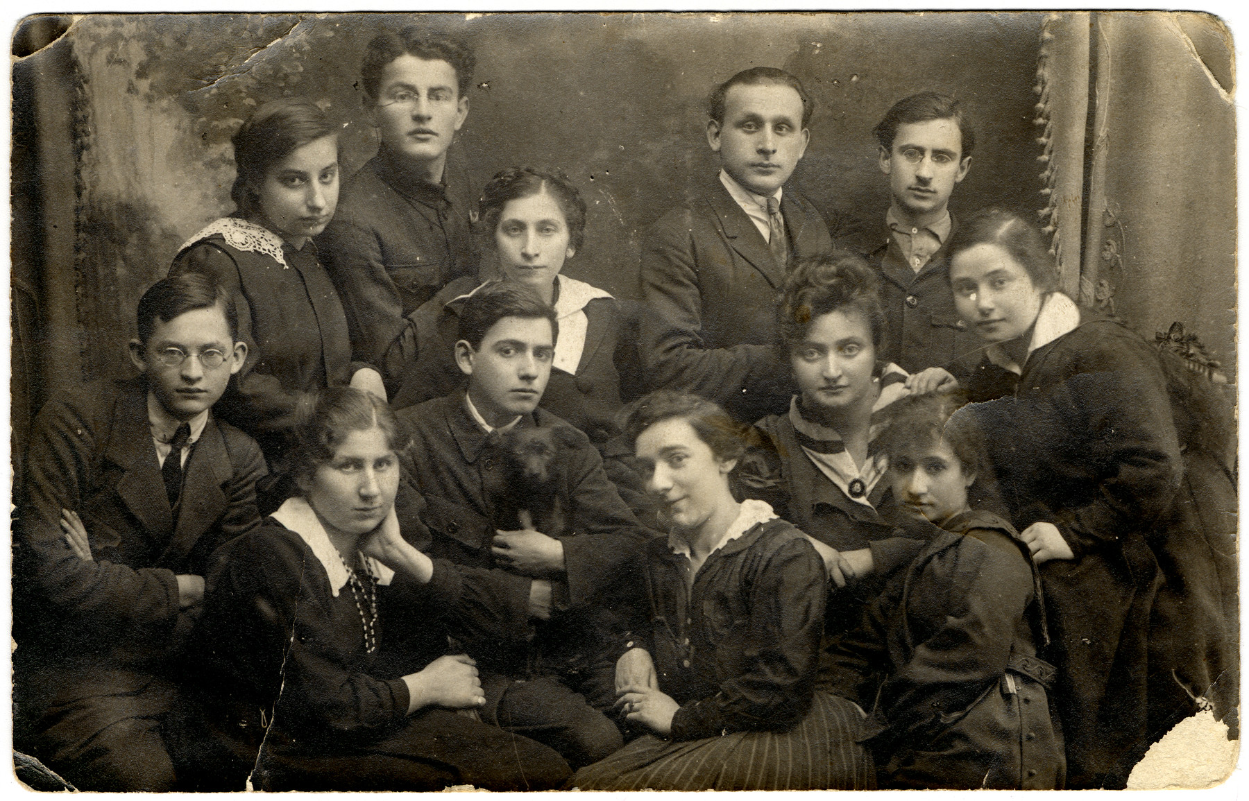 Group portrait of Jewish youth in prewar Poland.

Eva Obsbaum Seltzer is pictured in the middle row, second from the right.