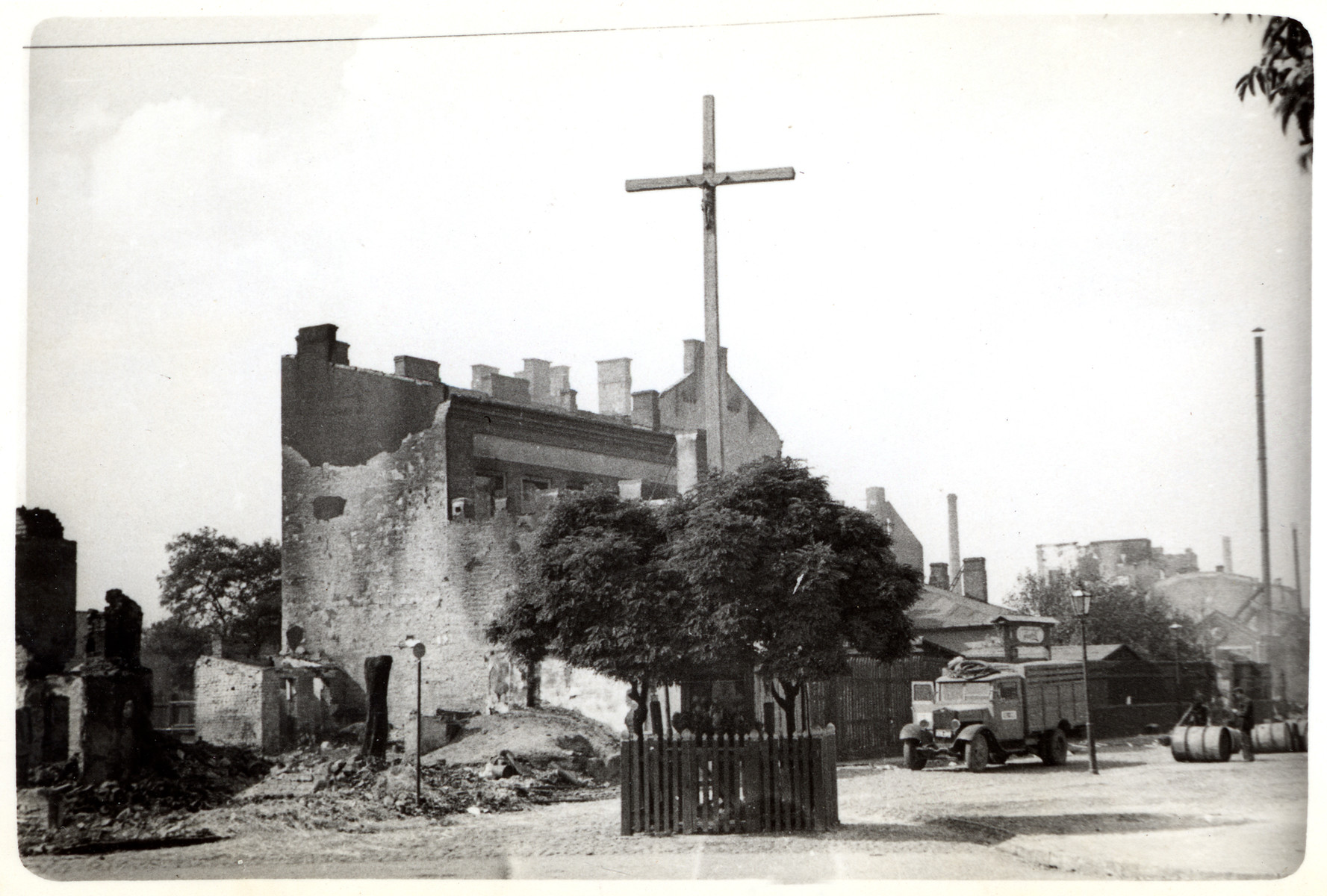 The ruins of a bombed-out church in besieged Warsaw.