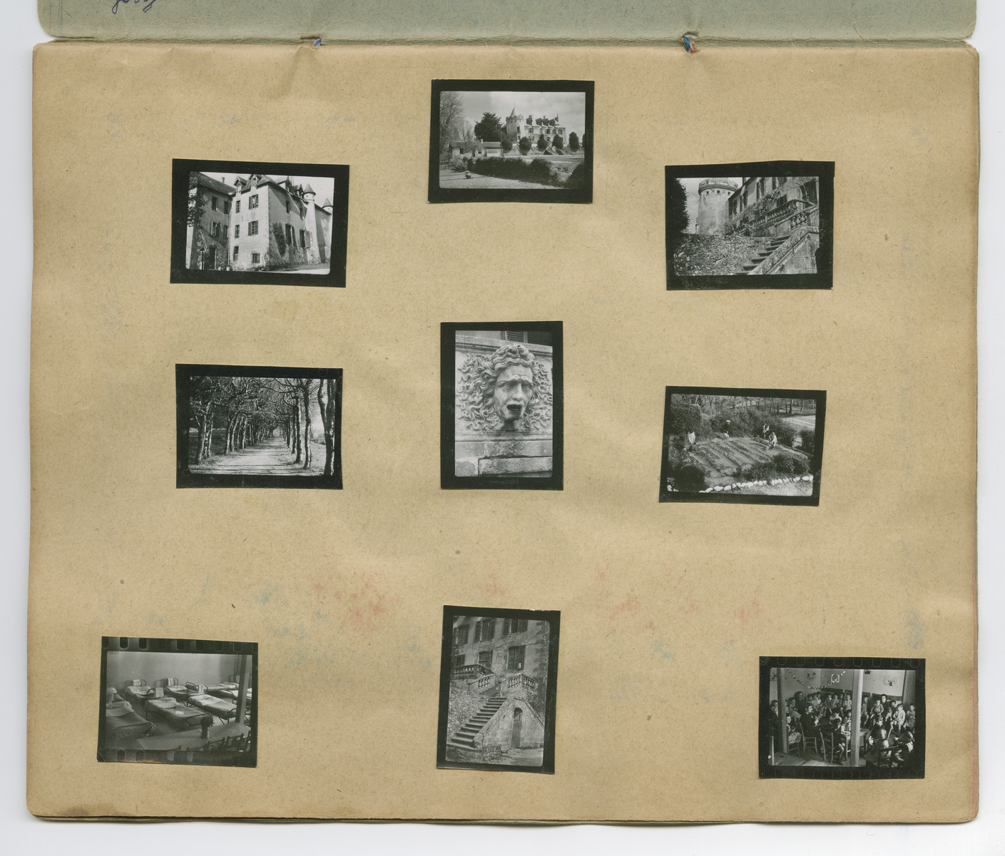 Photographs of Chateau-le-Masgelier from a souvenir scrapbook presented to Boris Wolosoff prior to his emigration from France.