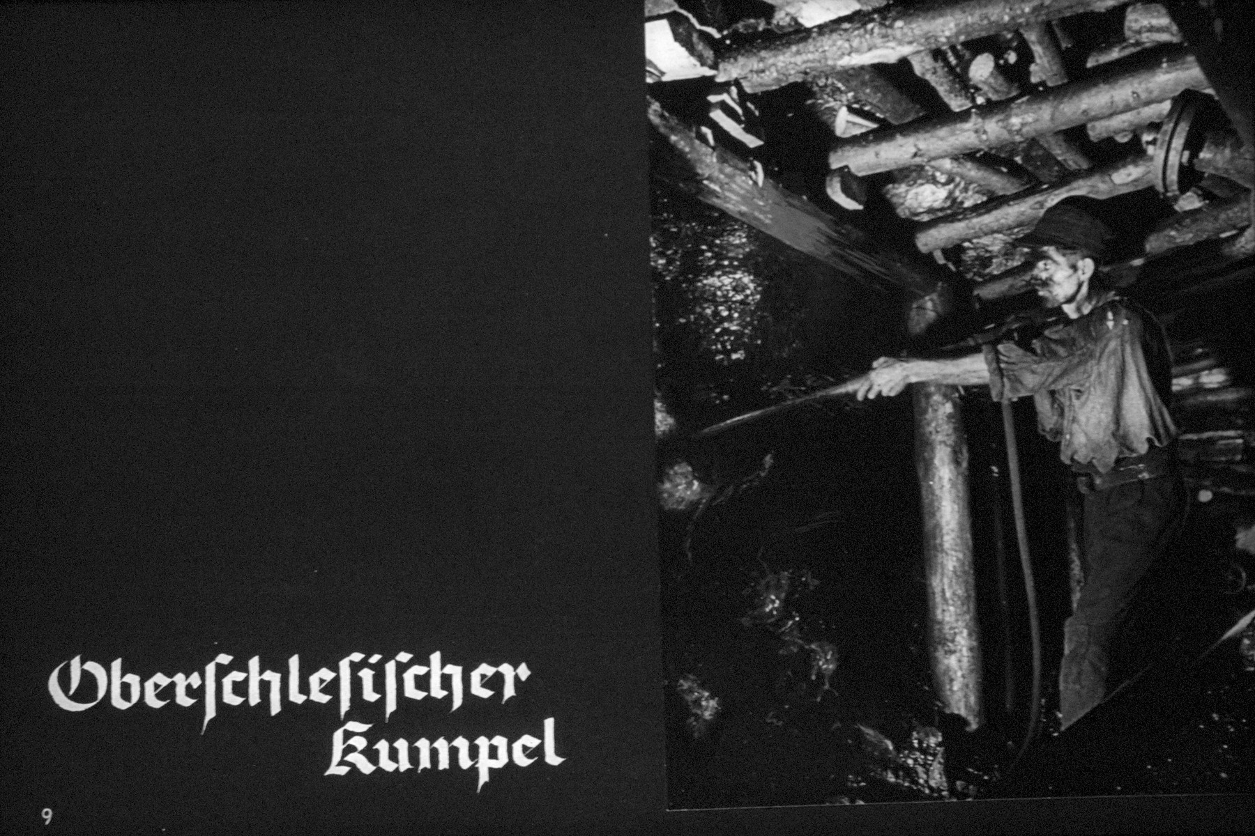 11th Nazi propaganda slide from Hitler Youth educational material titled "Border Land Upper Silesia."

Oberschlesischer kumpel
//
Oberschlesischer buddy