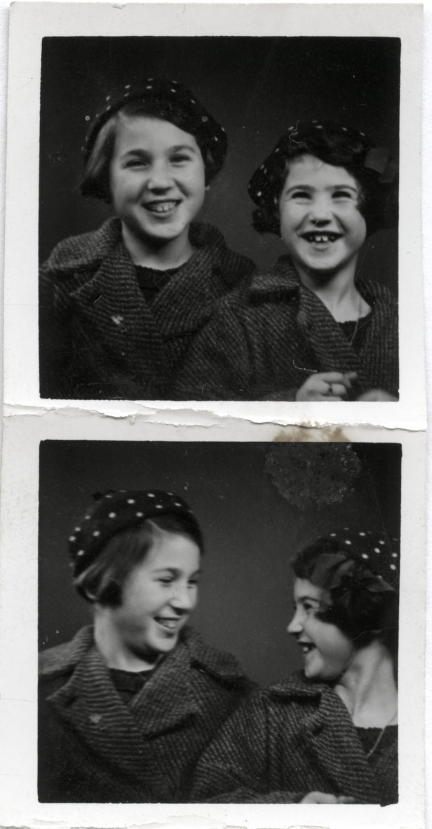Two photographs of Norwegian Jewish sisters, Berit and Celia Century.