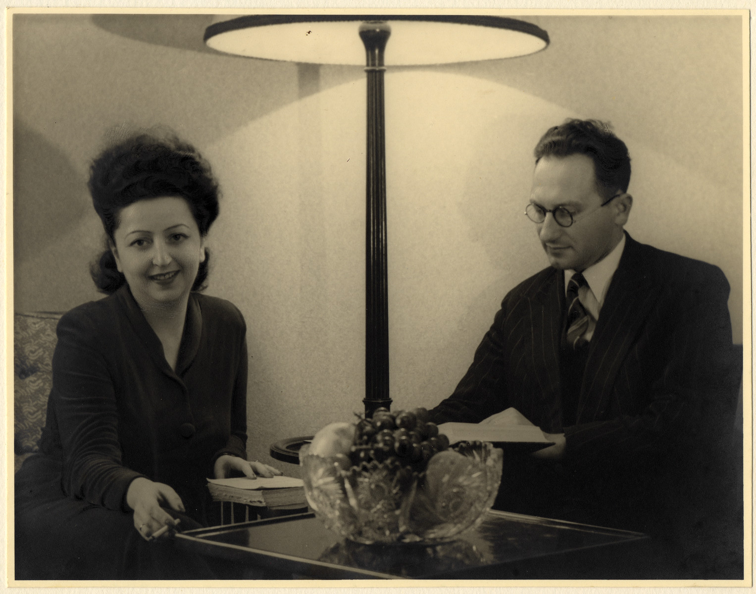 Postwar portrait of Jewish rescuers and intellectuals, Chaim and Fela Perelman.