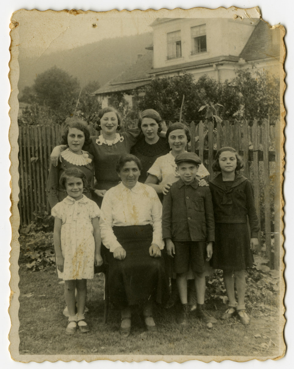 [Family and/or friends of Izak Weber probably in Skole, Poland.]