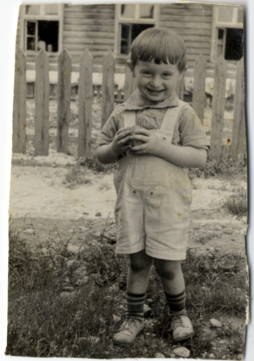 Irving (Israel Hersh) Feldman poses with his ball in the Wels displaced ...