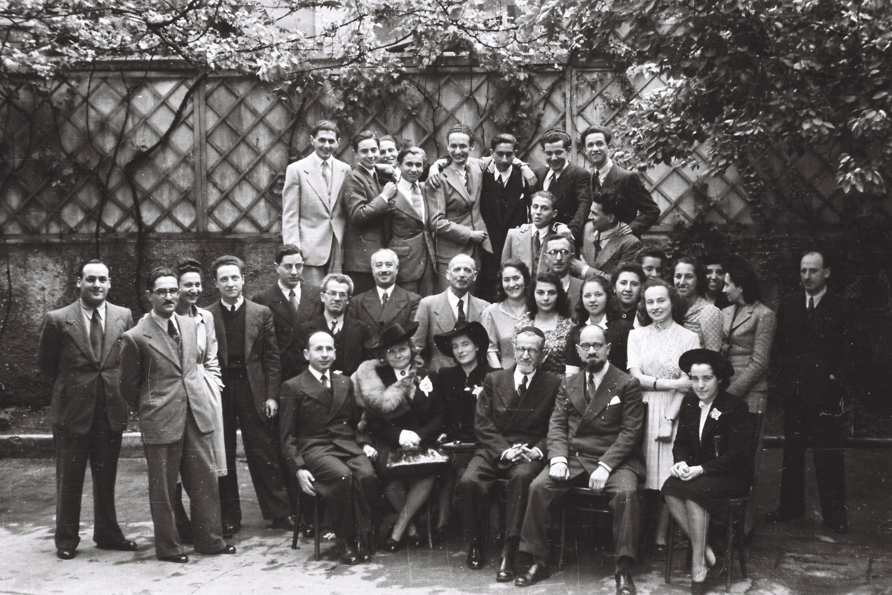 Faculty and students pose for a portrait at the conclusion of the graduation exercises at the Jewish high school in Milan.