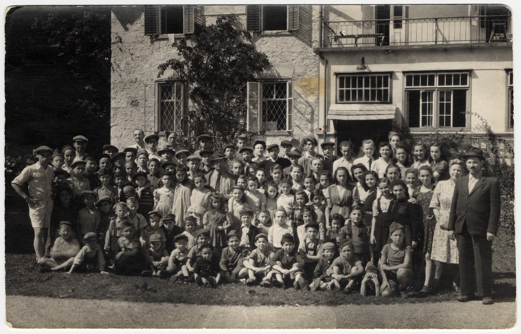 Group portrait of children in a religious home [probably in Bad Gastein].