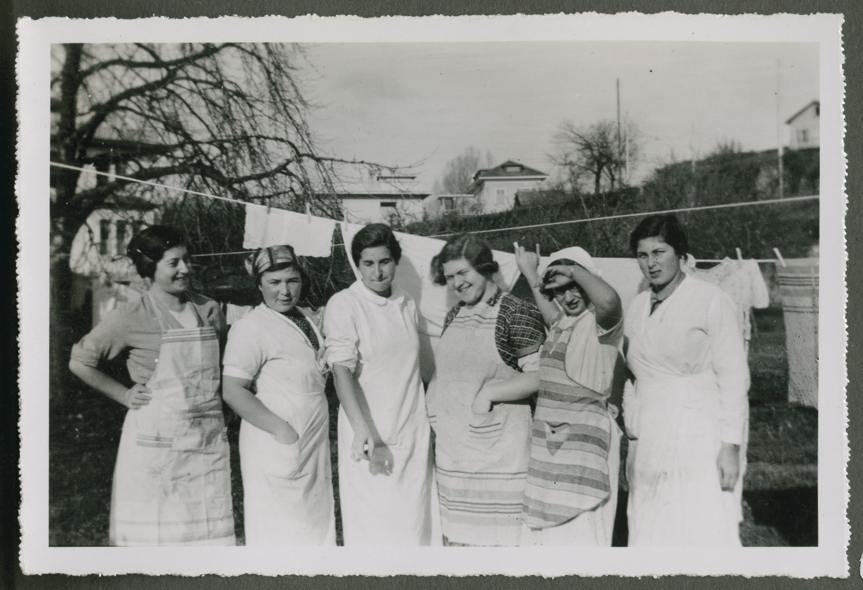 German Jewish teenage girls take a housekeeping course and learn to do laundry.