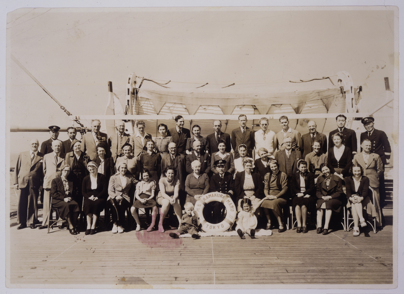 The passengers on the M. S. Kamakura Maru en route to the United States.