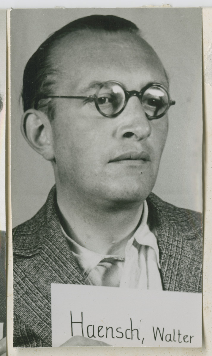 Defendant Walter Haensch at the Einsatzgruppen Trial.  Haensch was the Commanding Officer of Sonderkommando 4b of Einsatzgruppe C.