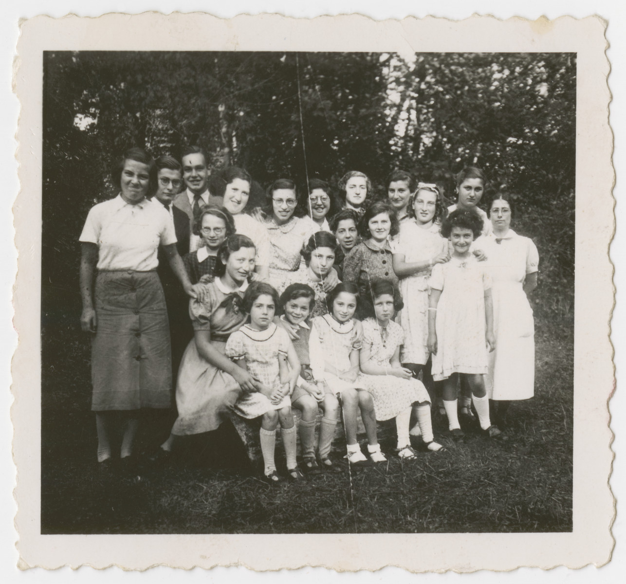 Group portrait of Jewish children hiding in a children's home in Bergerac.