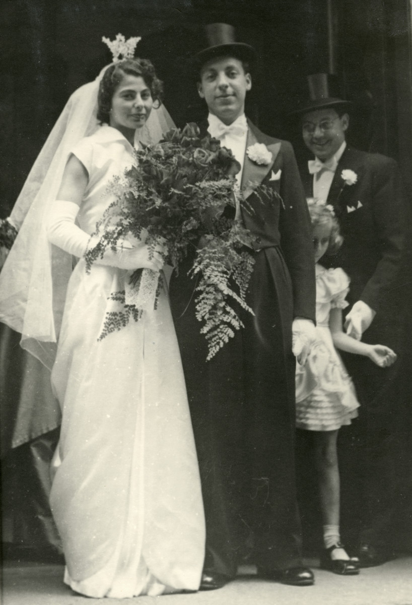 The wedding of Samuel Kishinovsky and Monica in wartime Sweden.