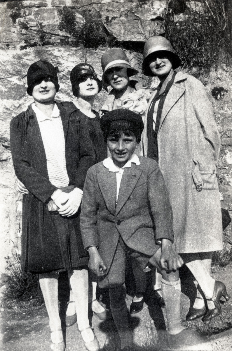 The Levy family goes for an excursion in prewar Alsace.

Pictured are Andre Levy (the boy), Suzanne Levy, and Renee Levy (on right).