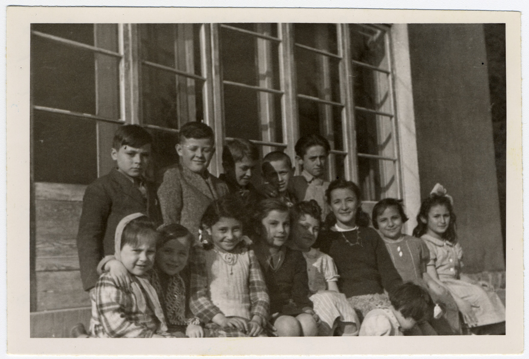 Portrait of young children in the Ziegenhain displaced persons' camp.