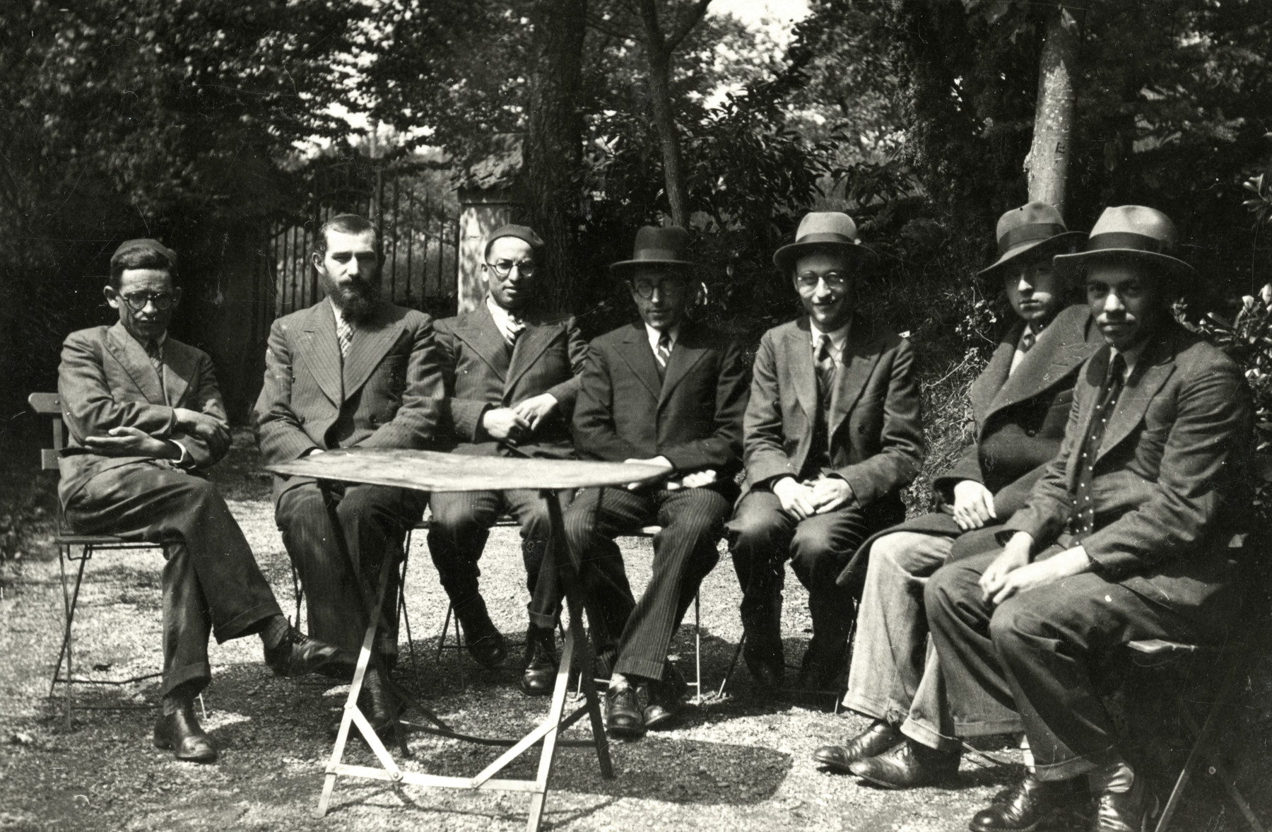 Group portrait of rabbinical students or young rabbis [probably in France].

Rabbi Moise Cassorla is seated third from the left.