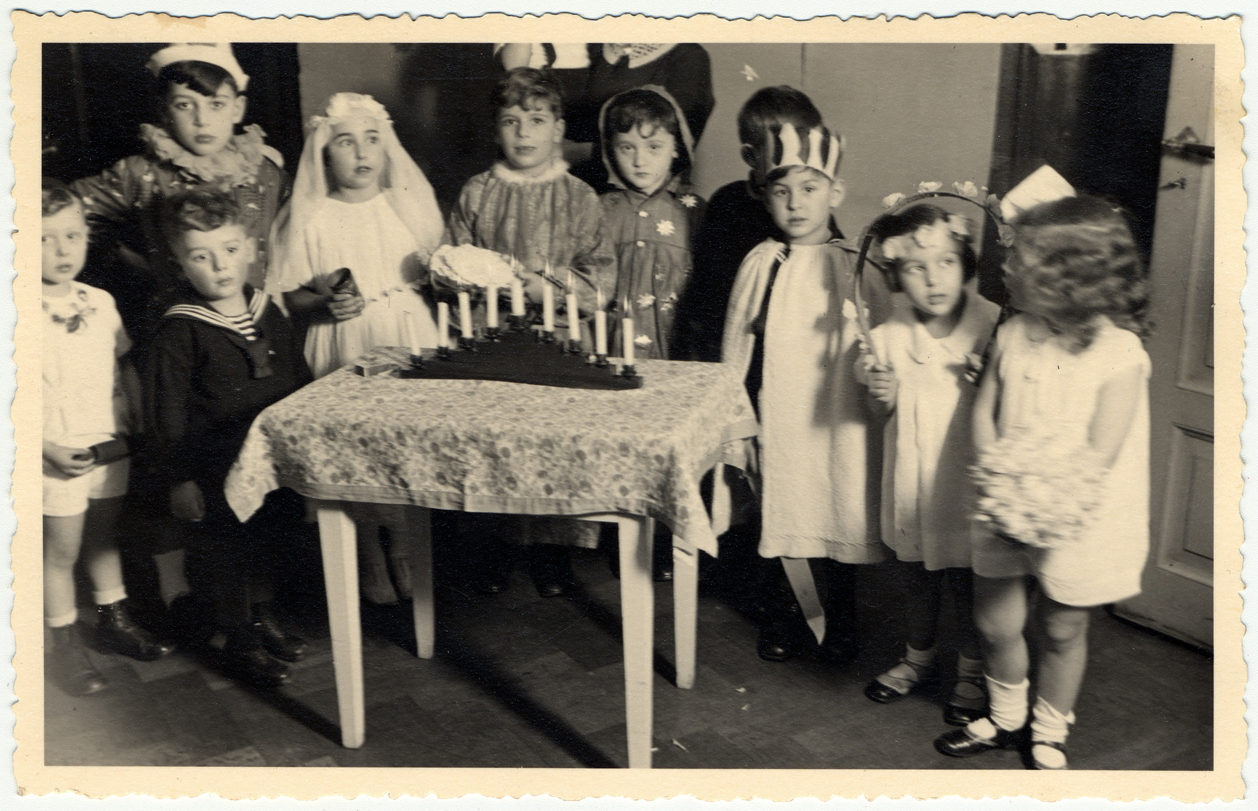 Jewish children celebrate Hannuka in the Jewish kindergarten in Ludwigshafen.