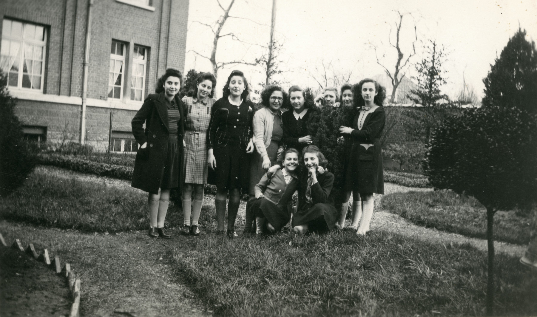 Group portrrait of girls in the Convent St. Antoine de Padue.

 Liliane Ferdman is pictured fourth from the left.