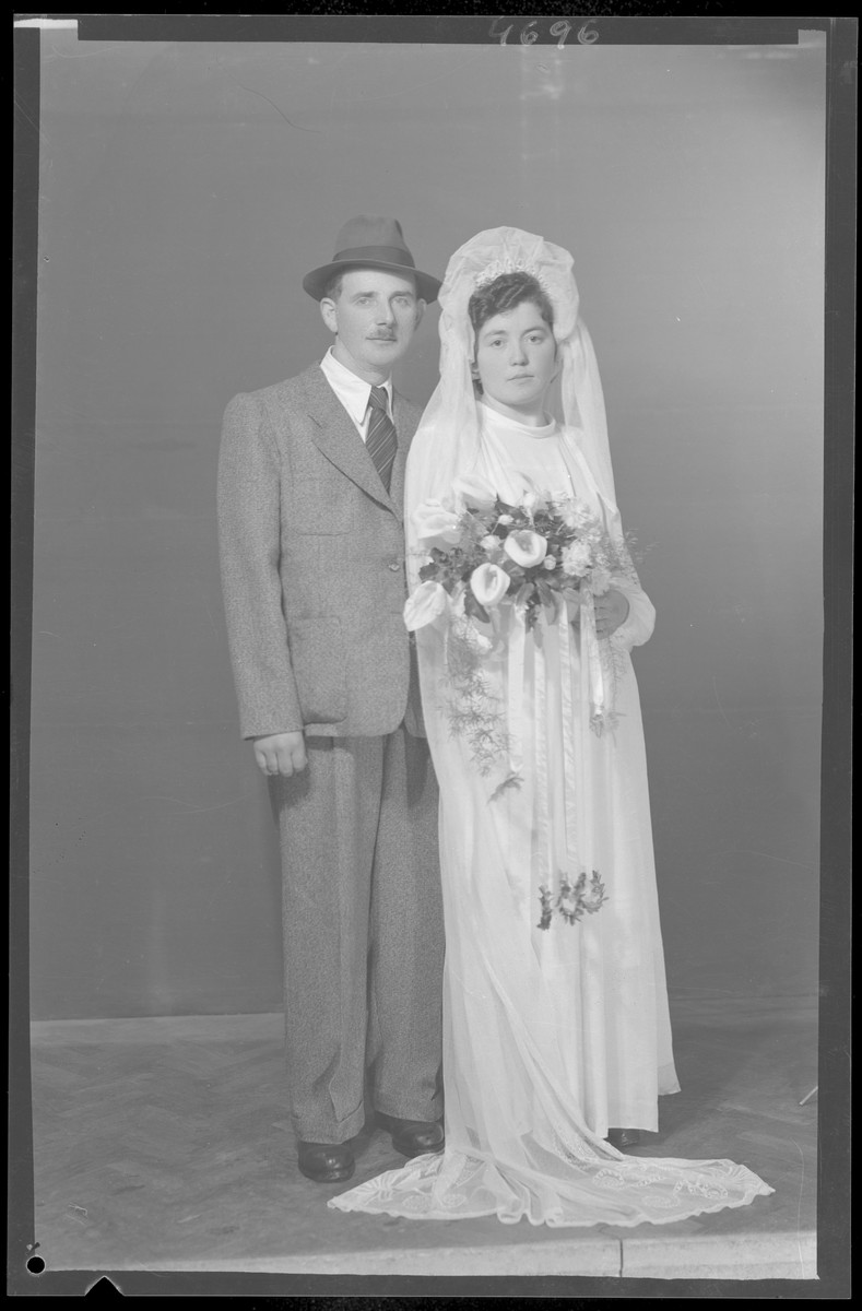 Studio wedding portrait of Salamon Junger.