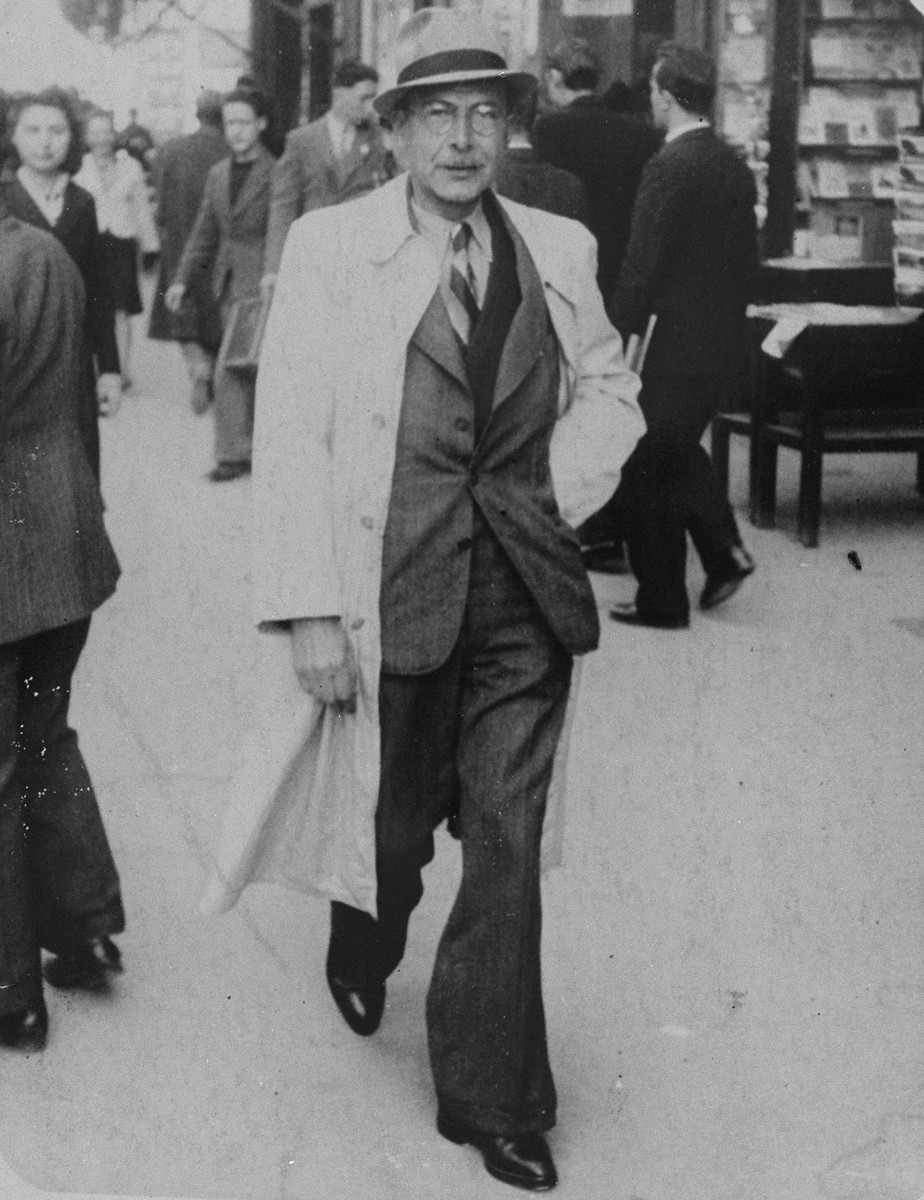 Moritz Schoenberger walks down a street in Marseilles.