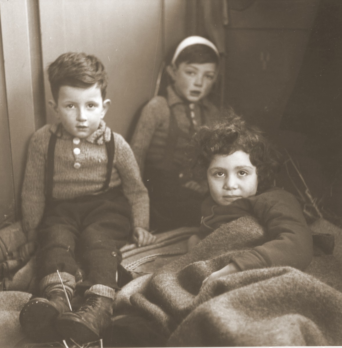 Three Jewish children rescued from Theresienstadt  rest in the Hadwigschulhaus in St. Gallen.