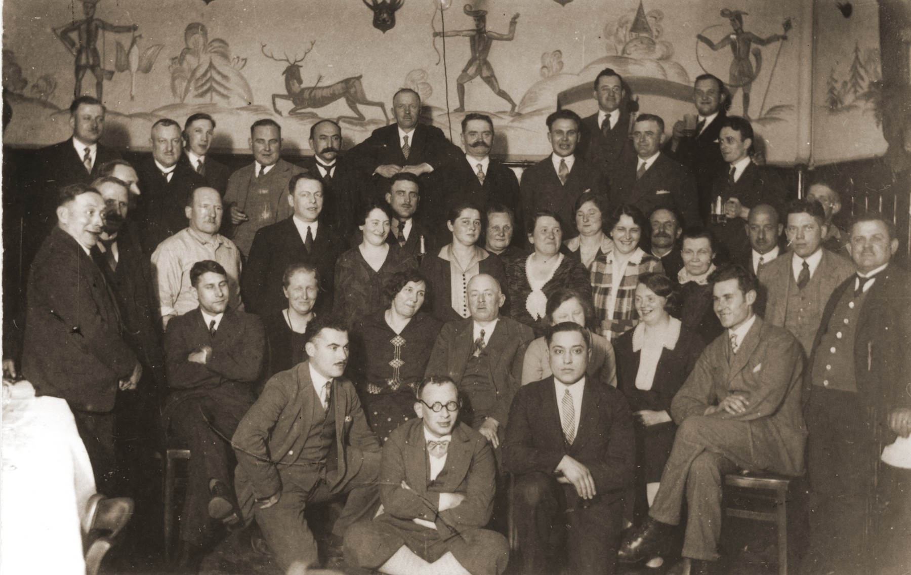 Members of a manual workers union in Gartenblum, Germany.

Pictured in the first row, middle with glasses is Lothar Erlanger.  Standing in the third row, fourth and fifth from the left are Leo and Friedel Fraenkel.