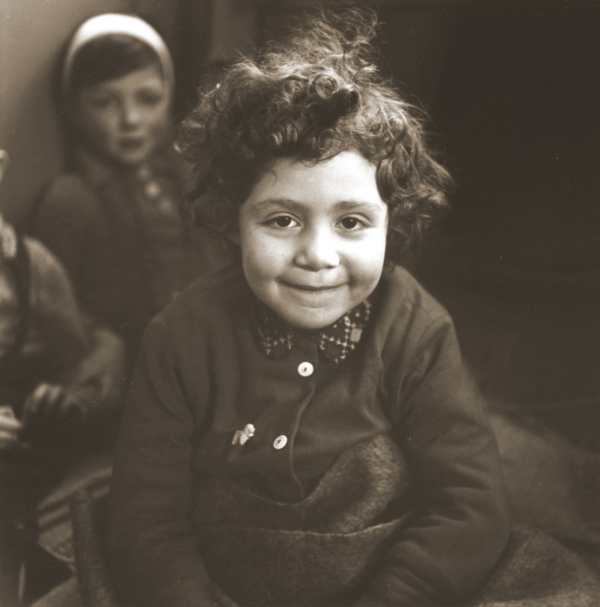 Portrait of a young Jewish child in the Hadwigschulhaus in St. Gallen.