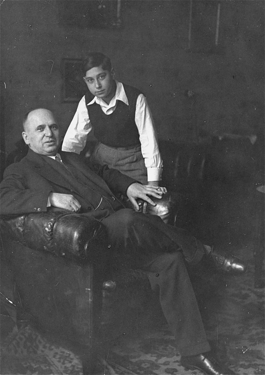 Carl Victor and his son Peter in their apartment in Berlin.