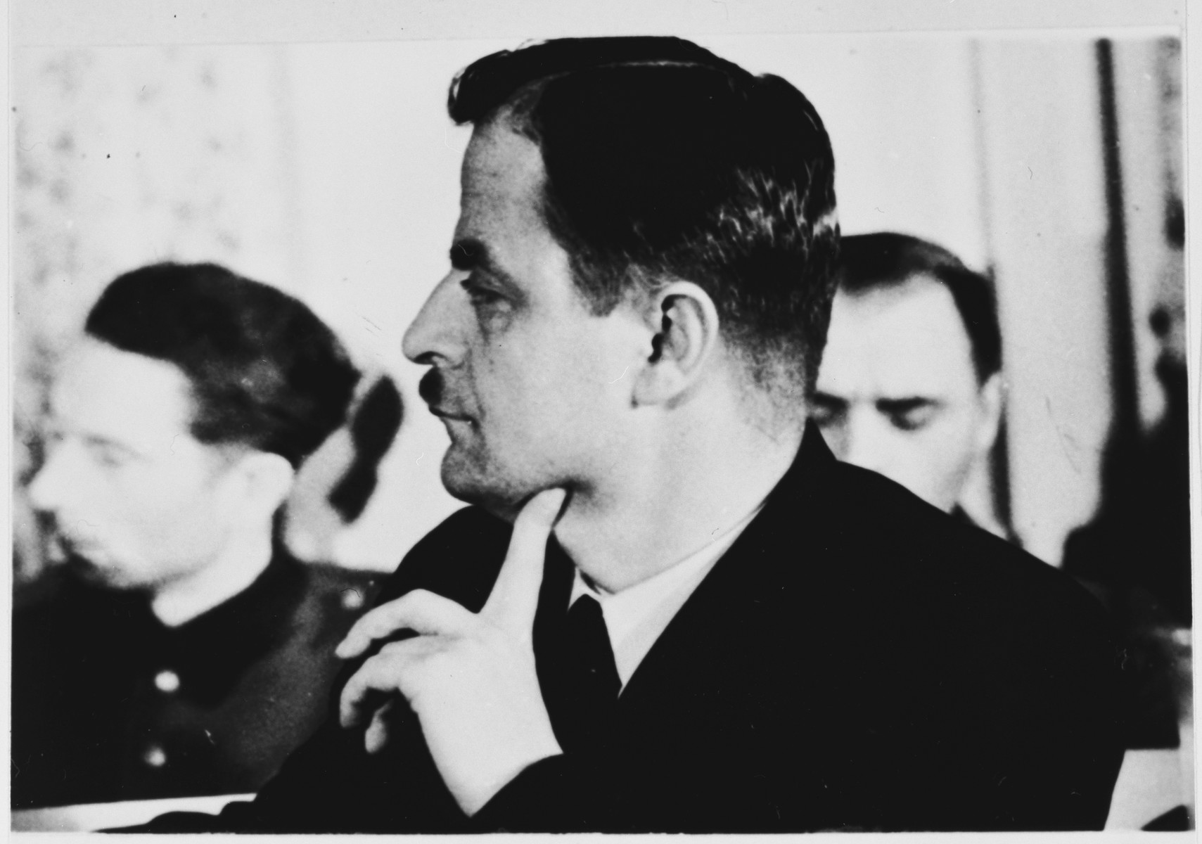A lawyer for the defense at the Sachsenhausen concentration camp war crimes trial in Berlin.