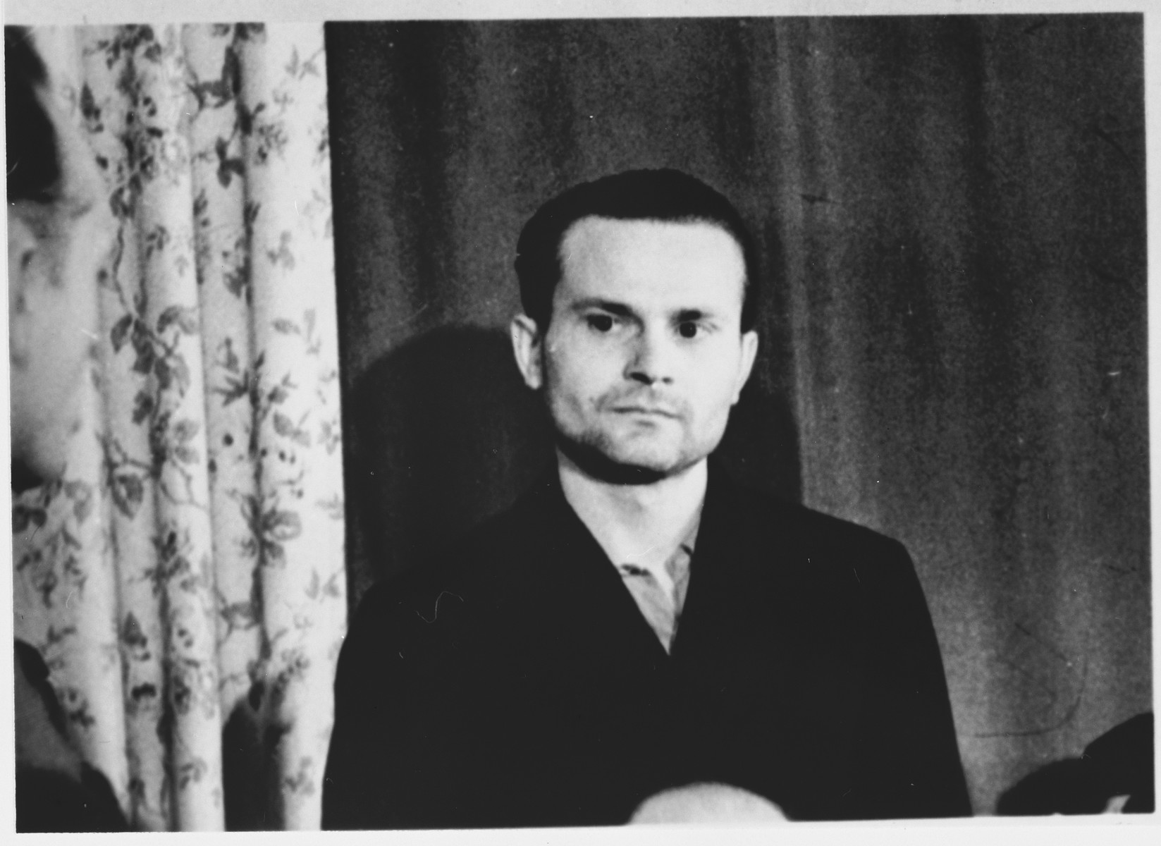Defendant Paul Sakowski at the Sachsenhausen concentration camp war crimes trial in Berlin.